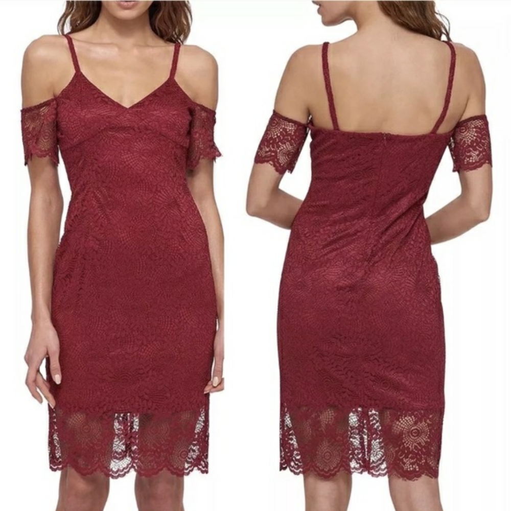 GUESS burgundy lace dress